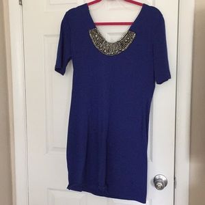 Form fitting bib necklace dress